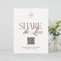 Modern djup terrakotta Dela kärlek QR-kod skylt