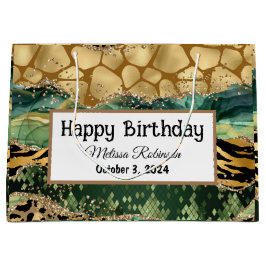 Modern djurutskrift Glitter Grattis på födelsedage