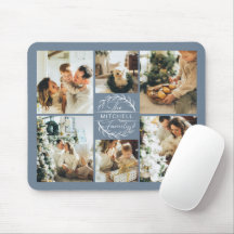 Modern Dlue Photo Collage Personlig Monogram