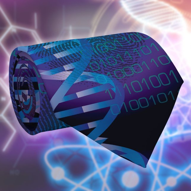 Modern DNA-avtrycksvetenskap blå slips (Modern DNA Fingerprint Science Blue Neck Tie)