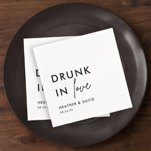Modern docka i Kärlek Personlig Bröllop Napkins Pappersservett