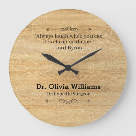 Modern Doctor Name Designation Quote Wooden Shade Stor Klocka