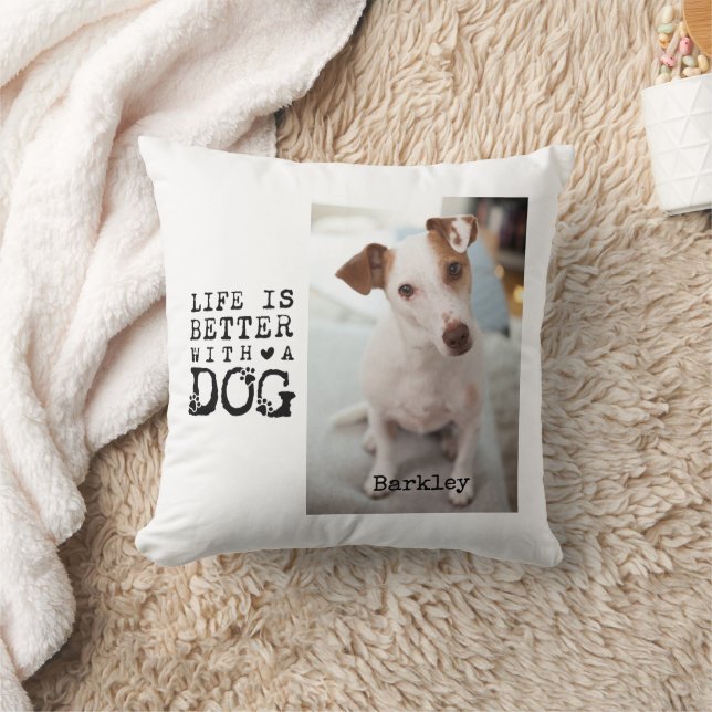 Modern Dog Pet Quote Photo Template Kudde (Filt)