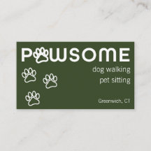 Modern Dog Walker Pet Sitter Pawsome Mörk grönt
