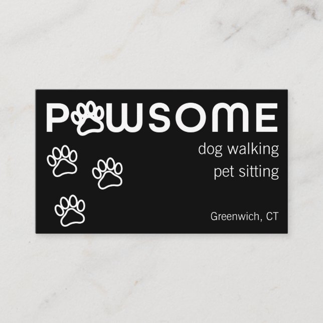 Modern Dog Walker Pet Sitter Pawsome Visitkort (Framsida)
