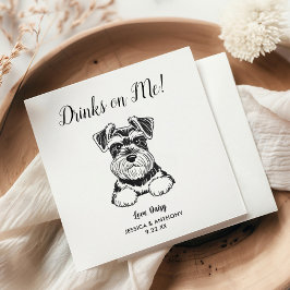 Modern Dog Wedding Cocktail Napkins  Pappersservett