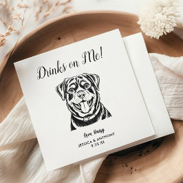 Modern Dog Wedding Cocktail Napkins  Pappersservett