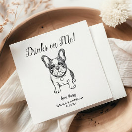 Modern Dog Wedding Cocktail Napkins  Pappersservett