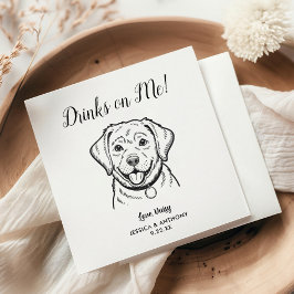 Modern Dog Wedding Cocktail Napkins  Pappersservett