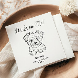 Modern Dog Wedding Cocktail Napkins  Pappersservett
