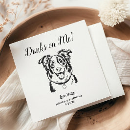 Modern Dog Wedding Cocktail Napkins  Pappersservett
