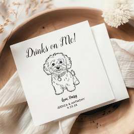 Modern Dog Wedding Cocktail Napkins  Pappersservett