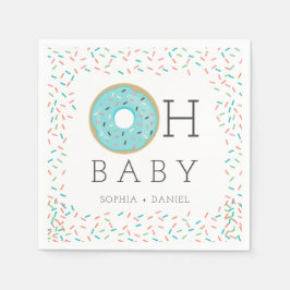 Modern Donut Baby Shower Cocktail Napkin Pappersservett