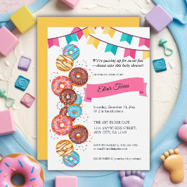 Modern Donut Baby Sprinkles Baby Shower-inbjudan Inbjudningar