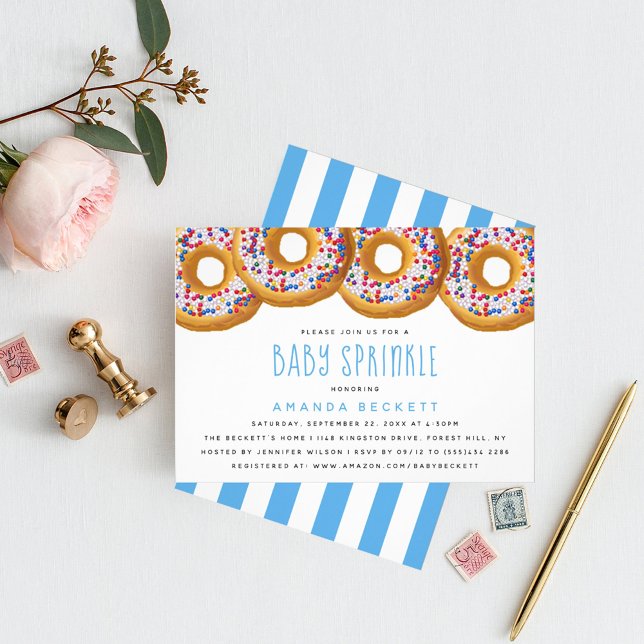 Modern Donut Boys Baby Shower Sprinkle Inbjudningar (Skapare uppladdad)