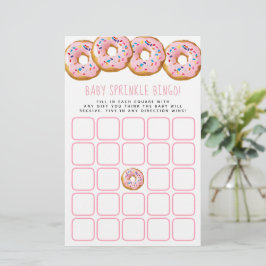 Modern Donut Girls Baby Shower Sprinkle Bingo