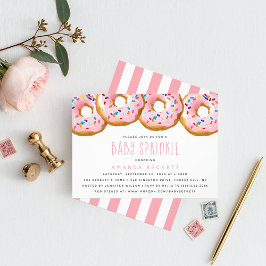 Modern Donut Girls Baby Shower Sprinkle Inbjudningar