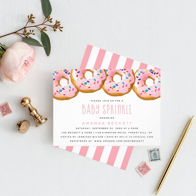 Modern Donut Girls Baby Shower Sprinkle Inbjudningar (Skapare uppladdad)