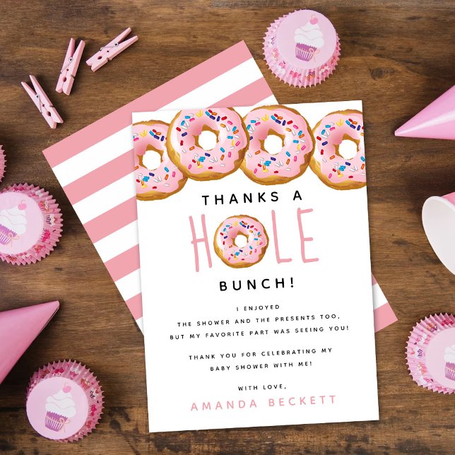 Modern Donut Girls Baby Shower Sprinkle Tack Kort (Skapare uppladdad)
