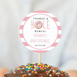 Modern Donut Girls Baby Shower Sprinkle Tack Runt Klistermärke