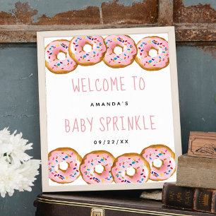 Modern Donut Girls Baby Shower Sprinkle Välkommen Poster