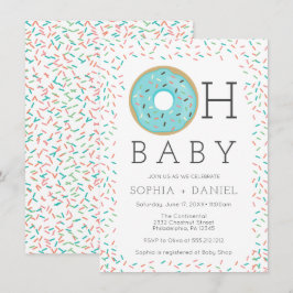 Modern Donut Sprinkles Baby Shower-inbjudningskort Inbjudningar