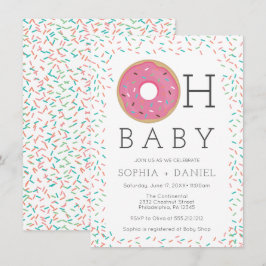 Modern Donut Sprinkles Baby Shower-inbjudningskort Inbjudningar
