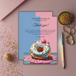 Modern Donut Sprinkles Gender Neutral Baby Shower Tack Kort
