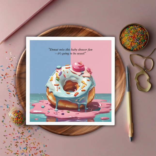 Modern Donut Strössel Könsneutrala Baby Shower Pappersservett (Skapare uppladdad)