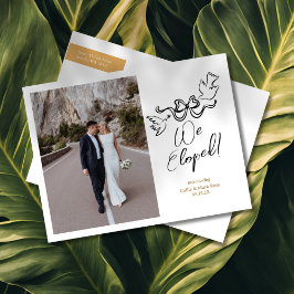 Modern Doodle Elopement Photo annnounation Meddelande Vykort
