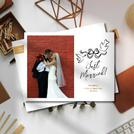 Modern Doodle Elopement Photo annnounation Meddelande Vykort