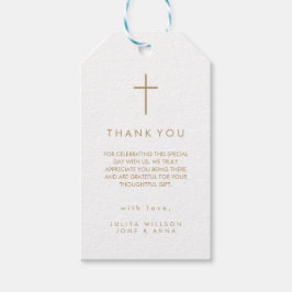 Modern dopkors i guld Foto Presentetikett