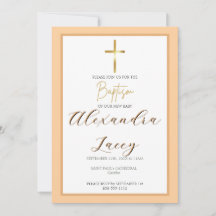 Modern dopning Dop baptism Guld Kors Inbjudan