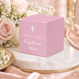 Modern dopning ljusrosa kors presentaskar