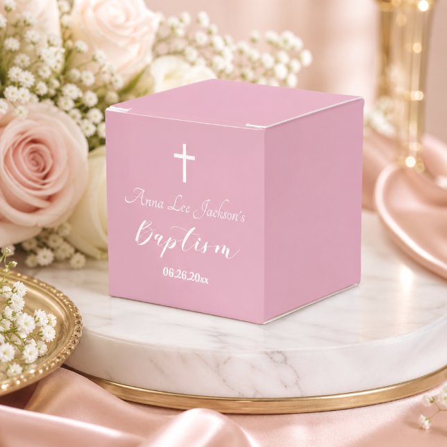 Modern dopning ljusrosa kors presentaskar (Skapare uppladdad)