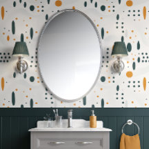 Modern Dot Symphony White, Teal och Guld Minimal