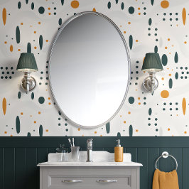 Modern Dot Symphony White, Teal och Guld Minimal