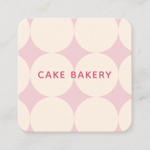 Modern Dots Bakery Business Card I Kräm Pink Fyrkantigt Visitkort