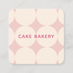 Modern Dots Bakery Businesskort I Krämrosafärgad Fyrkantigt Visitkort