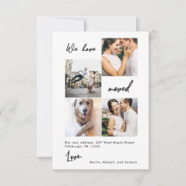 Modern Dots Black Change of Adress Photo Tack Kort