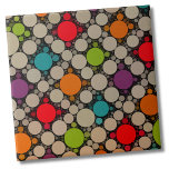 Modern Dots Contemporary Circles Kakelplatta<br><div class="desc">Contemporary Circles Modern Polka Dot Mönster keramisk panel. Alla kärlek är en intressant polka punkt mönster! Lime Green, Shock rosa, Lila, Orange, turkos, på Tan and Black. Om du vill använda den här plattan som en liten underlägg eller trivet för en drink eller platta... eller om du vill gå stor...</div>
