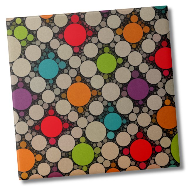 Modern Dots Contemporary Circles Kakelplatta (Contemporary Circles Modern Polka Dot Pattern Ceramic Tile)