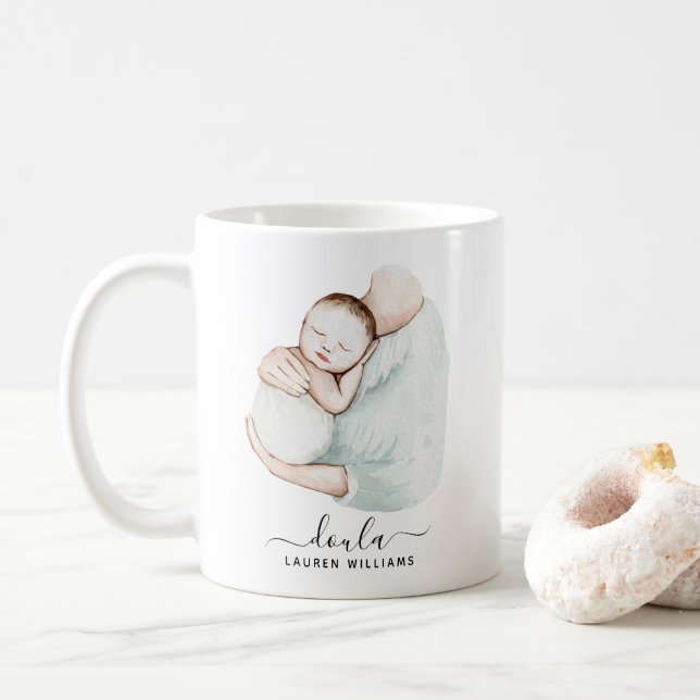 Modern Doula Midfru Birth Coach Gravid Simple Kaffemugg (Med munk)