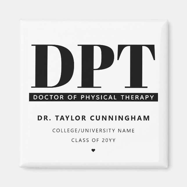 Modern DPT Doktor i Studenten vid fysisk terapi Magnet (Framsidan)