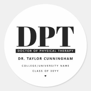 Modern DPT Doktor i Studenten vid fysisk terapi Runt Klistermärke