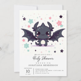 Modern Dragon Baby Shower Inbjudningar