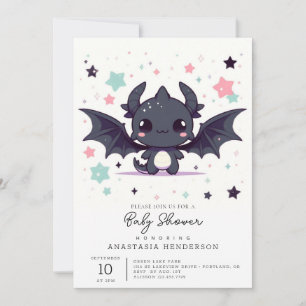 Modern Dragon Baby Shower Inbjudningar