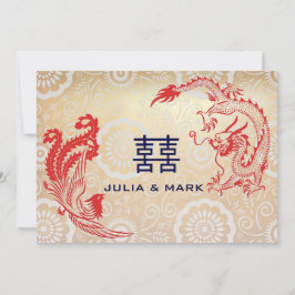 Modern dragon-Phoenix Chinese Bröllop Inbjudningar
