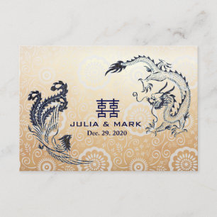 Modern dragon-Phoenix Chinese Bröllop OSA Kort