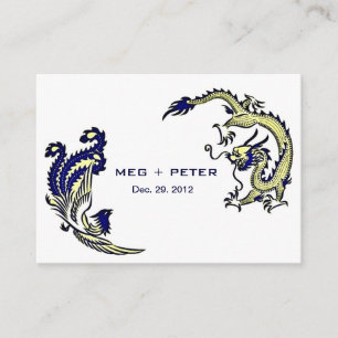 Modern dragon-Phoenix Chinese Bröllop OSA Tilläggskort
